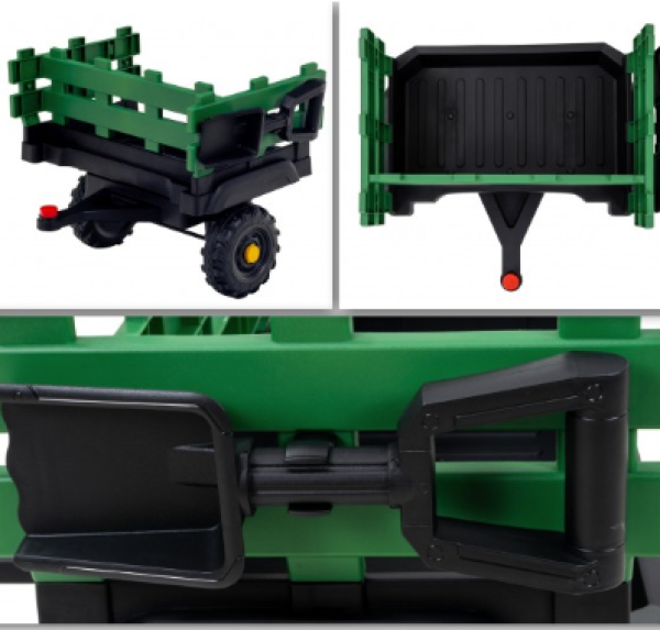Elektro-Kindertraktor mit Anhaenger Staufach Schaufel Fernbedienung 90 W Bremsautomatik TD925