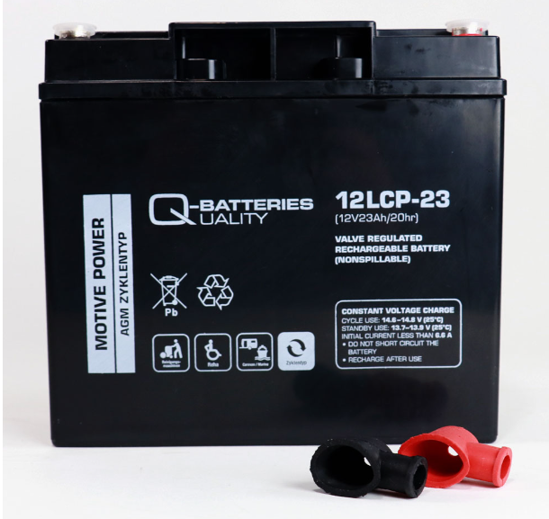 Akku 12 Volt 23 AhQ-Batteries Zyklentyp AGM - Schraubanschluss M5