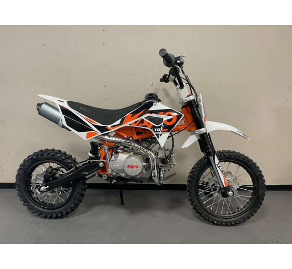 Kayo Dirtbike Kindermotocross TD125 mit 12/14 Raeder 4 Gang Schaltgetriebe