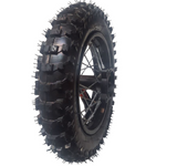 Komplettrad hinten 3.00-10 für Dirtbike schwarz mit silbernen Speichen