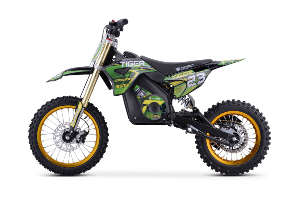 AKTION!! E-Cross Nitro Tiger E-Dirtbike 1800W 48V Lithium 13Ah 14/12 Brushless DELUXE