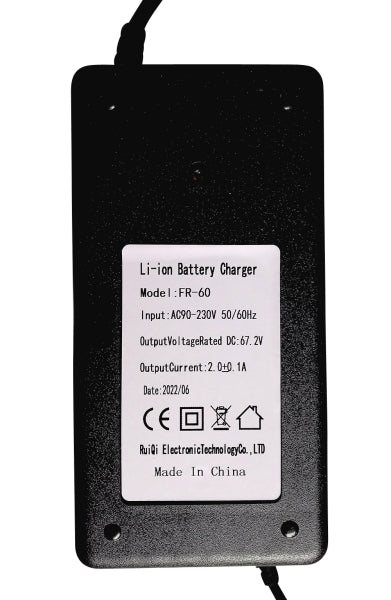 Ladegerät 3-Polig 60V 1000W - 1500Watt schwarz für Lithium Batterien