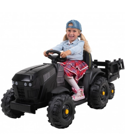 Elektro-Kindertraktor mit Anhaenger Staufach Schaufel Fernbedienung 90 W Bremsautomatik TD925