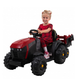 Elektro-Kindertraktor mit Anhaenger Staufach Schaufel Fernbedienung 90 W Bremsautomatik TD925