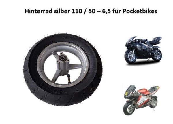 Vorderrad silber 90 / 65 - 6,5 für Pocketbikes