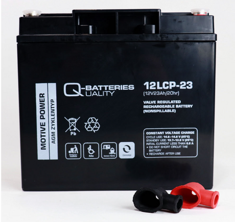 Akku 12 Volt 23 AhQ-Batteries Zyklentyp AGM - Schraubanschluss M5