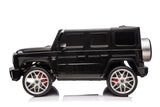 Elektrisches Kinderauto Mercedes-Benz G63 AMG 4x4, Zweisitzer, schwarz, MP3-Player mit USB/AUX- und Bluetooth-Anschluss, Allradantrieb (4x4), Lithium-Batterie, EVA-Räder mit Federung