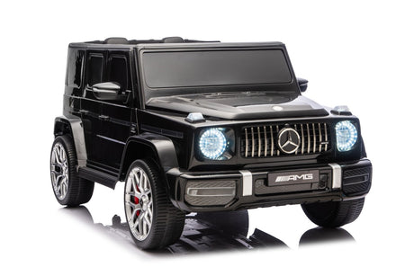 Elektrisches Kinderauto Mercedes-Benz G63 AMG 4x4, Zweisitzer, schwarz, MP3-Player mit USB/AUX- und Bluetooth-Anschluss, Allradantrieb (4x4), Lithium-Batterie, EVA-Räder mit Federung