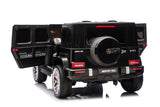 Elektrisches Kinderauto Mercedes-Benz G63 AMG 4x4, Zweisitzer, schwarz, MP3-Player mit USB/AUX- und Bluetooth-Anschluss, Allradantrieb (4x4), Lithium-Batterie, EVA-Räder mit Federung